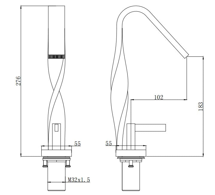 ROBINET DE LAVABO SURÉLEVÉ EN LAITON CHROMÉ COLLECTION ERYMANTHE