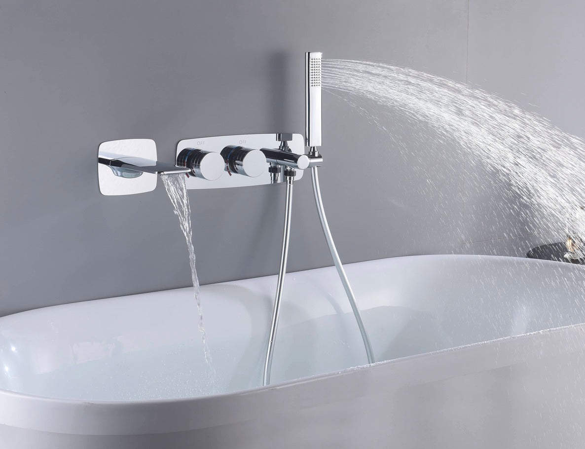 ROBINET DE BAIGNOIRE A FIXATION MURALE EN LAITON 088 CHROMÉ COLLECTION ERYMANTHE