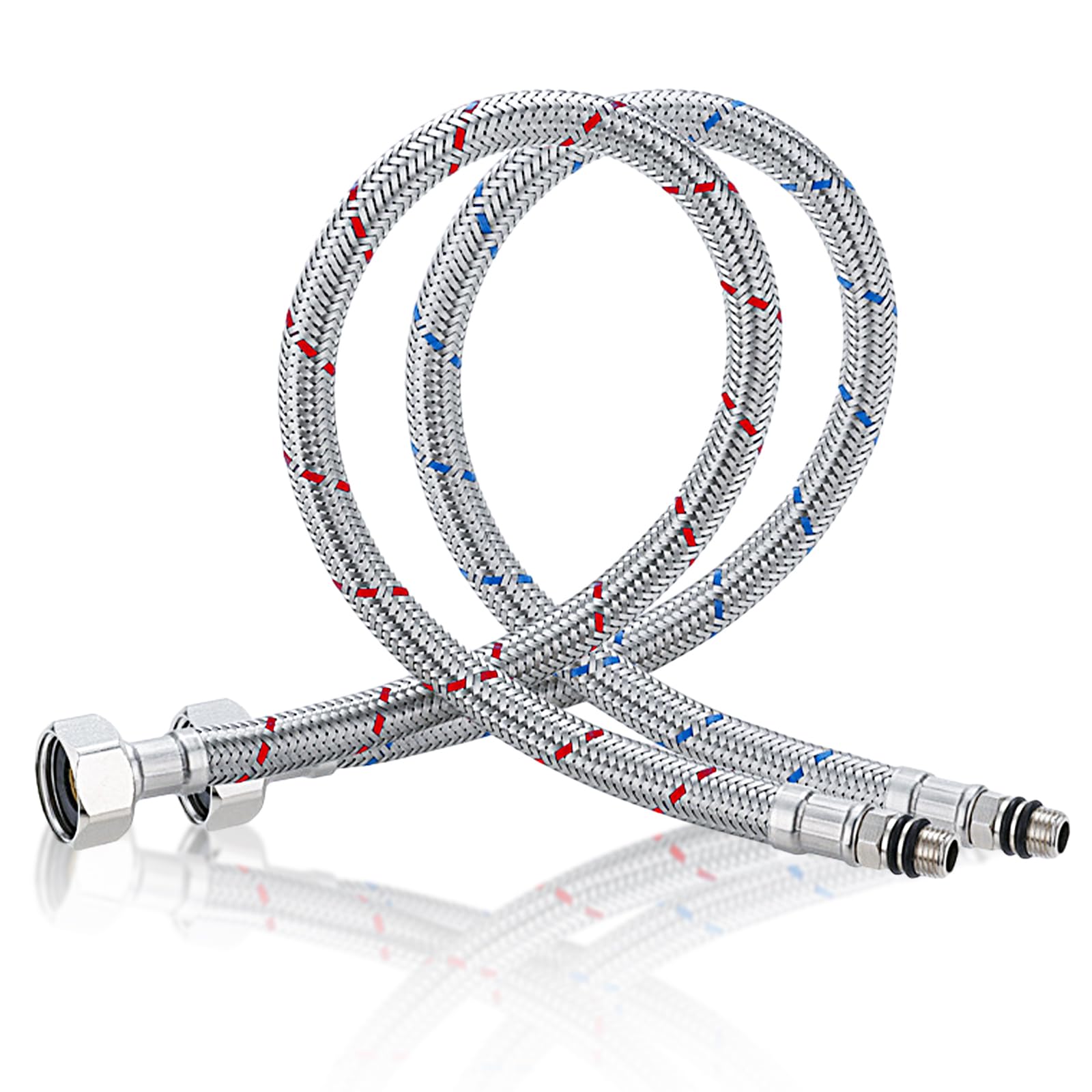 Lot de 2 flexibles mâle/femelle 12x17 (3/8"), DN8, 30 cm