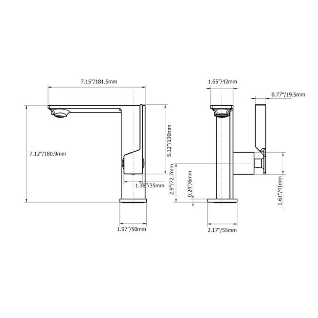 Grifo de lavabo negro 009 en latón negro de la colección Céphise