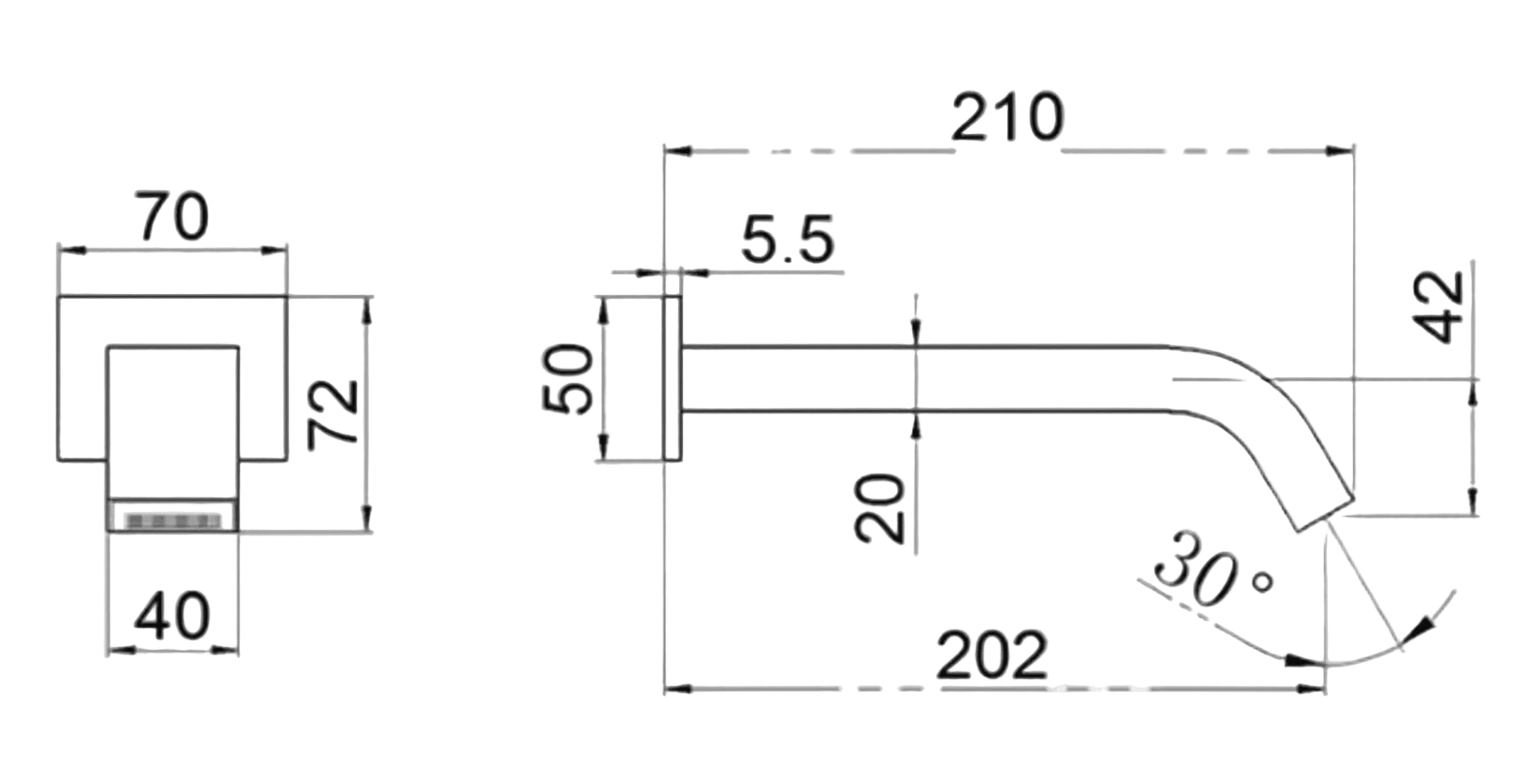 Infrared sink faucet 018 in golden brass, Halys collection