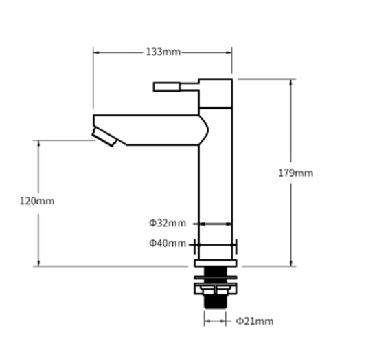 Grifo para lavabo de sobre encimera B206, colección Cephise, negro mate