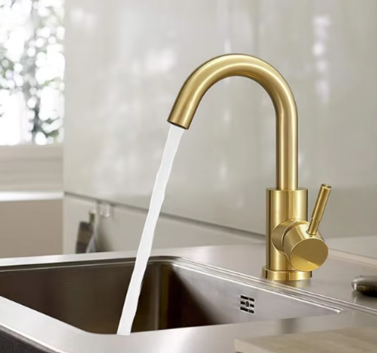 BRASS KITCHEN TAP 2 BRUSHED GOLD SCAMANDRE COLLECTION