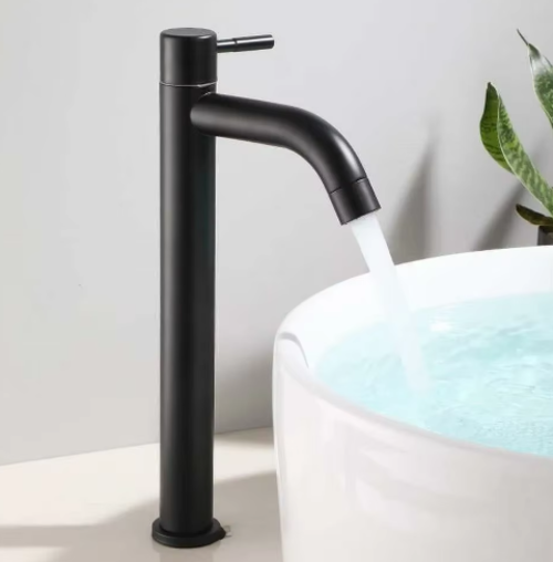 Robinet de lavabo surélevé Céphise Noir Mat — Robinet Lavabo HUDOR