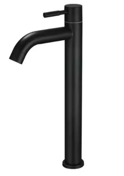 Grifo para lavabo elevado de latón negro mate de la colección Céphise