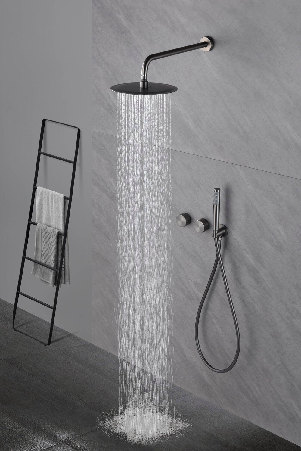 Composition de douche SC64 en laiton gun black collection Permesse