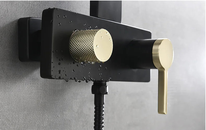 Colonne de Douche Noir Mat HUDOR — détail