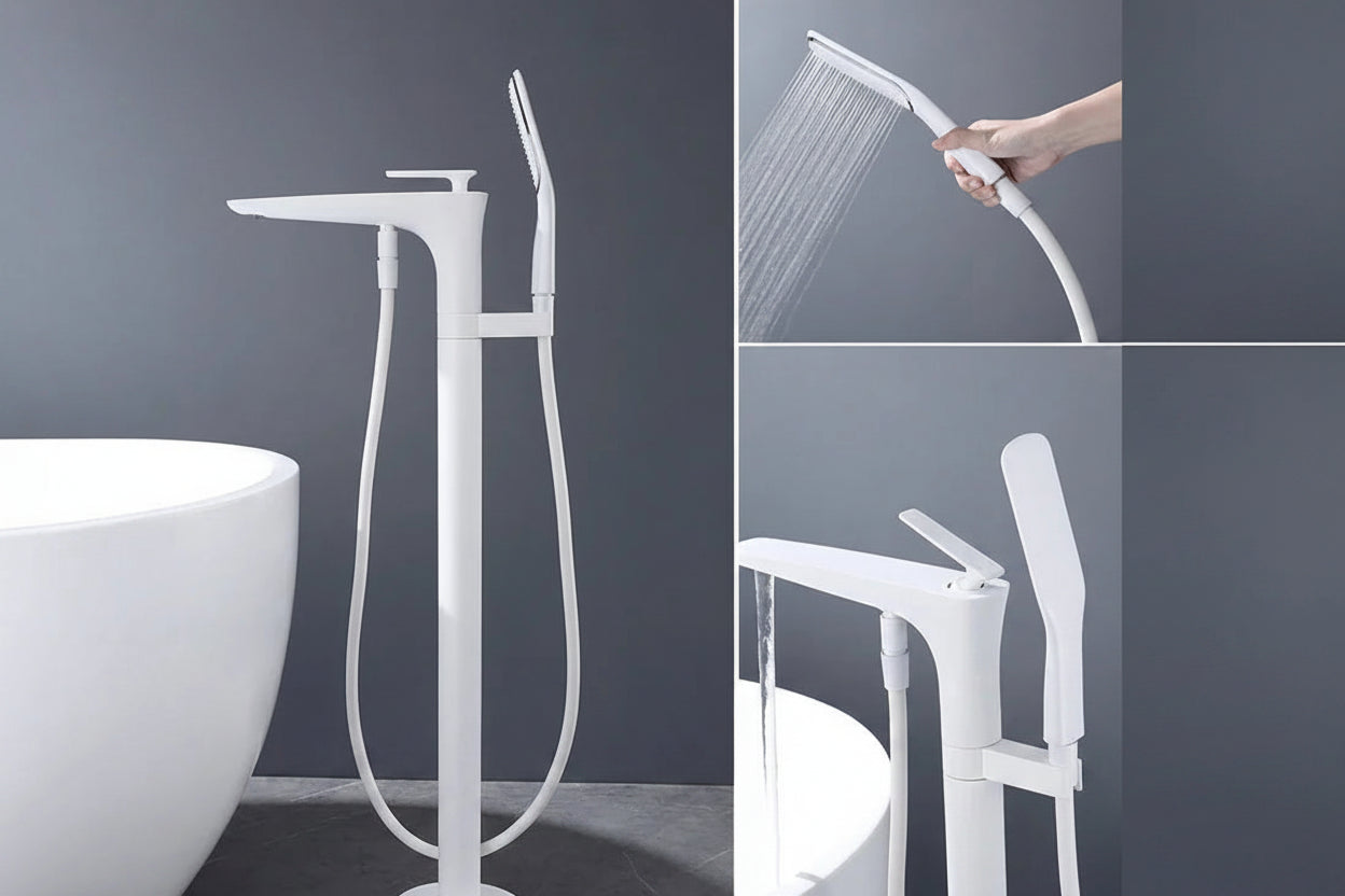 Robinet Baignoire Blanc Mat HUDOR — mise en situation