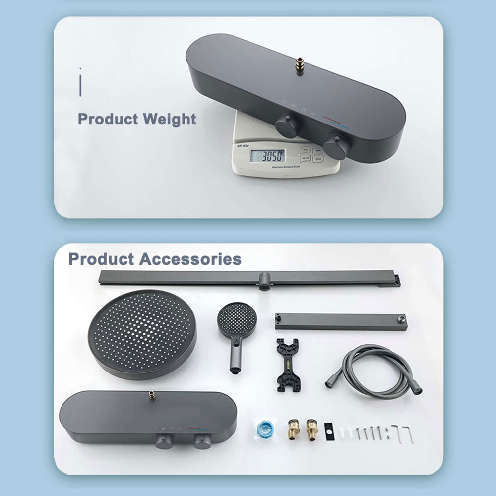 Colonne de Douche Design Moderne Gunmetal | HUDOR