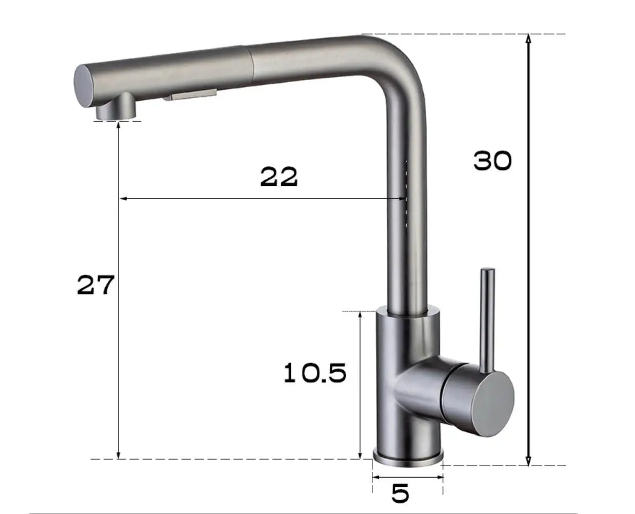 hudor mitigeur de cuisine Noir mat - vue complémentaire 2 sur 2