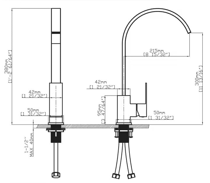 ROBINET DE CUISINE EN LAITON CHROMÉ COLLECTION ENIPÉE