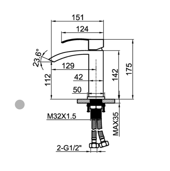 DECK-MOUNTED BASIN FAUCET 02111CW IN CHROME-PLATED BRASS ENIPEE COLLECTION