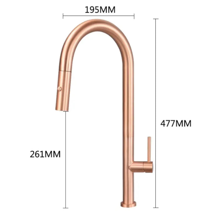 GRIFO DE COCINA DE LATÓN ORO ROSA COLECCIÓN PENEE
