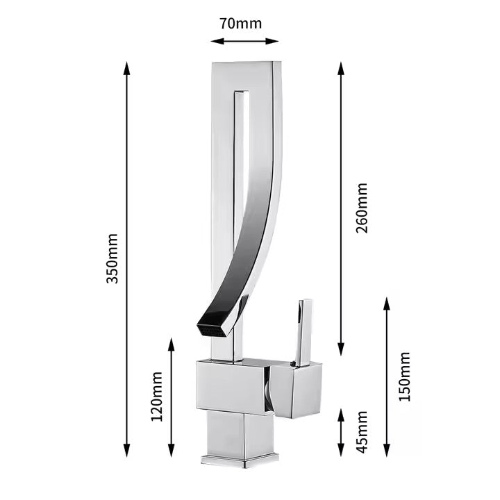 005 Deck-Mounted Sink Faucet in Chrome-Plated Brass, Enipee Collection