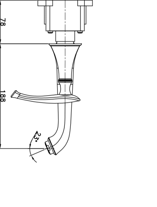 Grifo de lavabo de pared colección Scamandre 102 en latón dorado