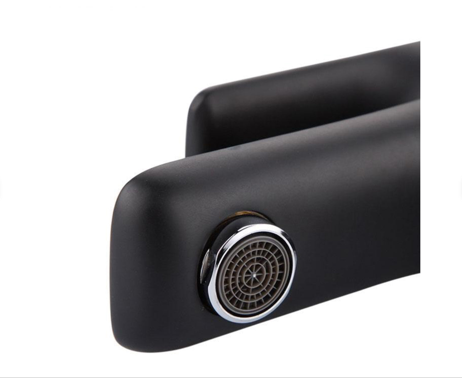 Grifo de lavabo de repisa Hudor 055 en latón negro Céphise