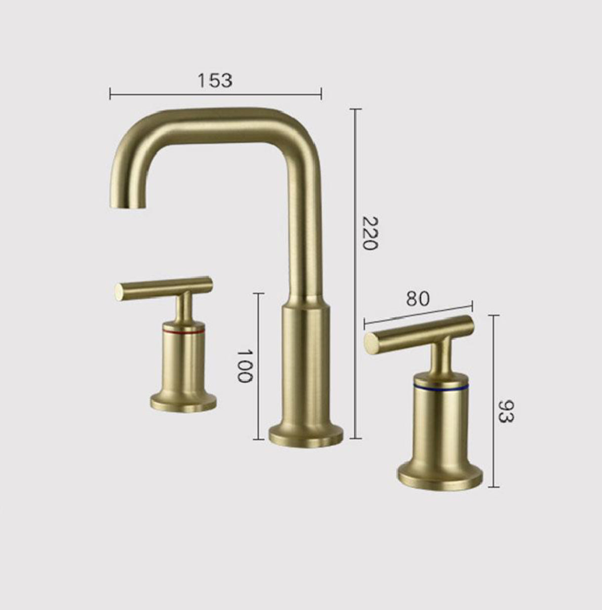 Grifo de lavabo de sobre encimera 018 en latón dorado de la colección Scamandre