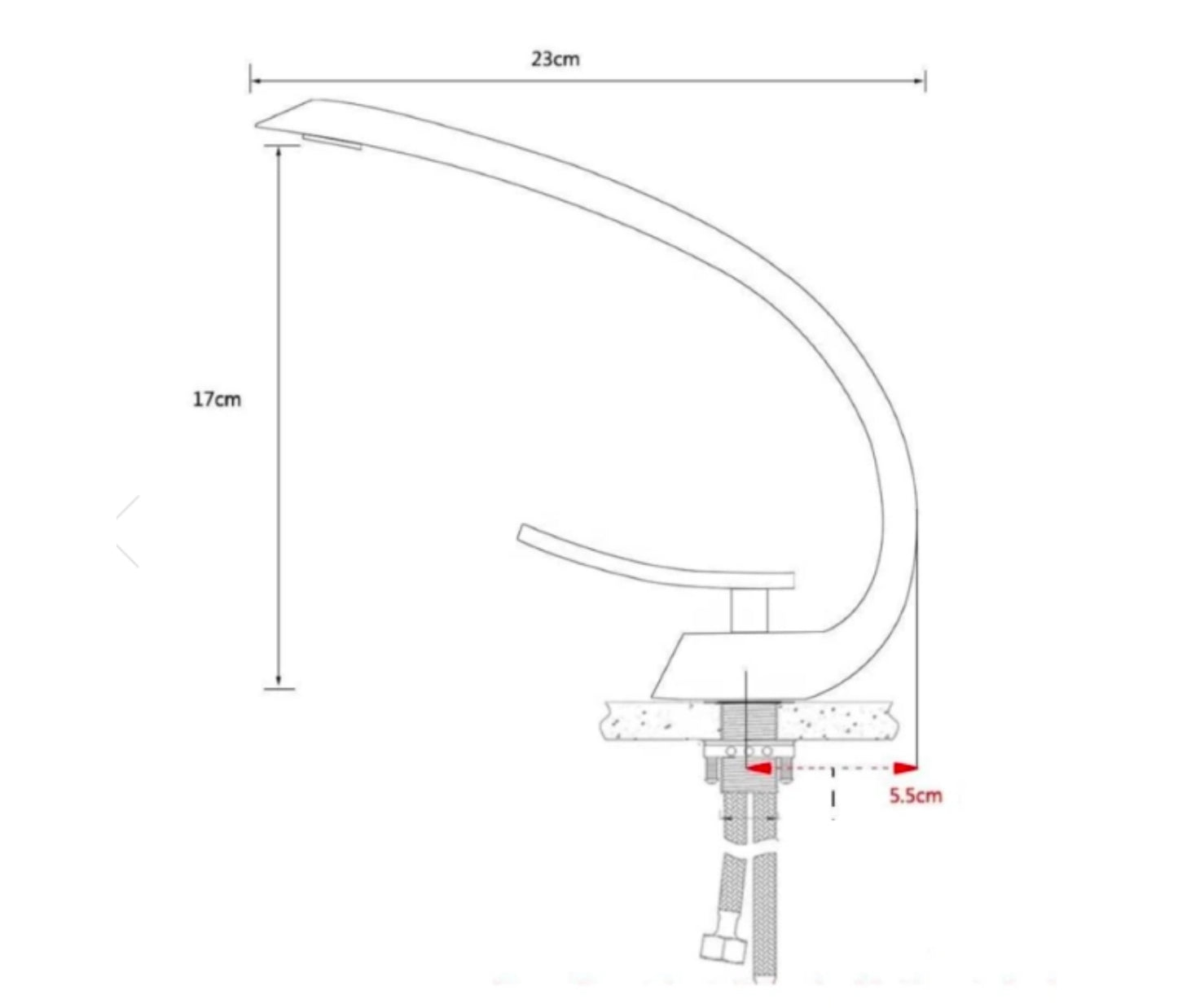 Grifo para lavabo de repisa BNF606B en latón negro de la colección Céphise