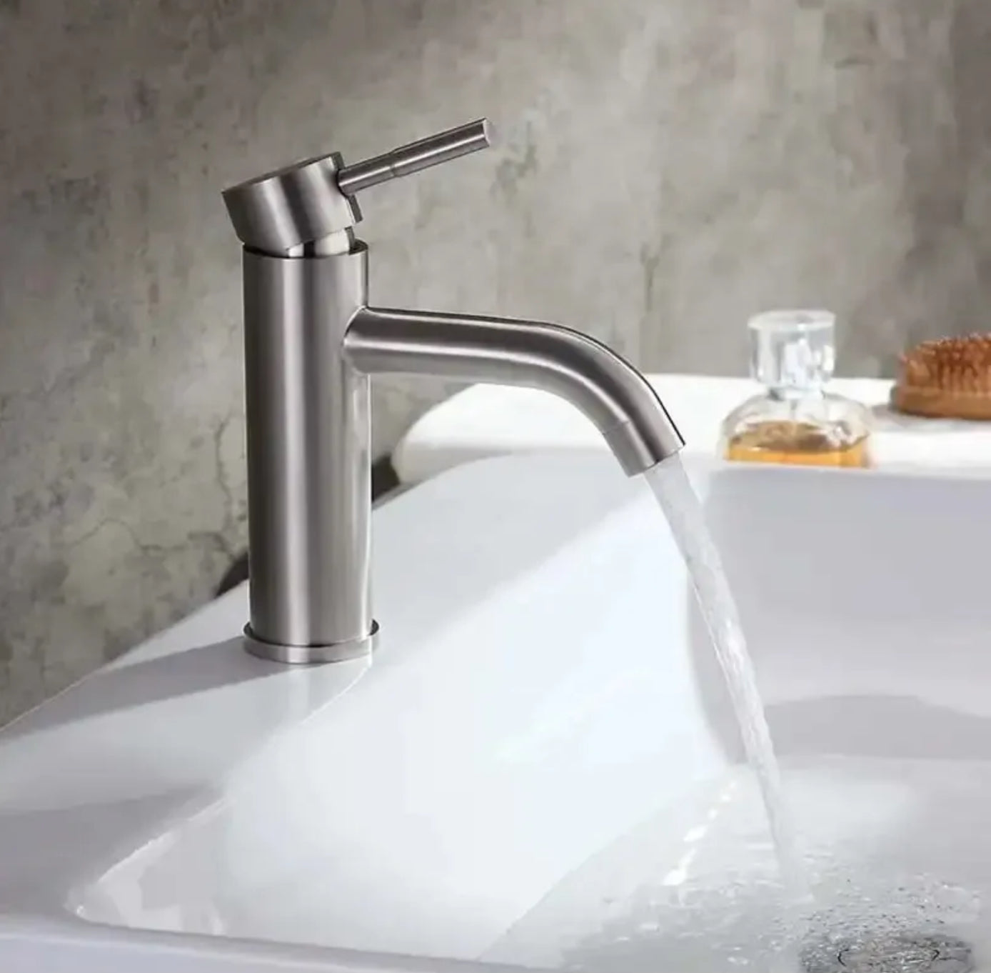 Grifo para lavabo de sobremesa B205 01 16 2 Colección Eas de níquel cepillado