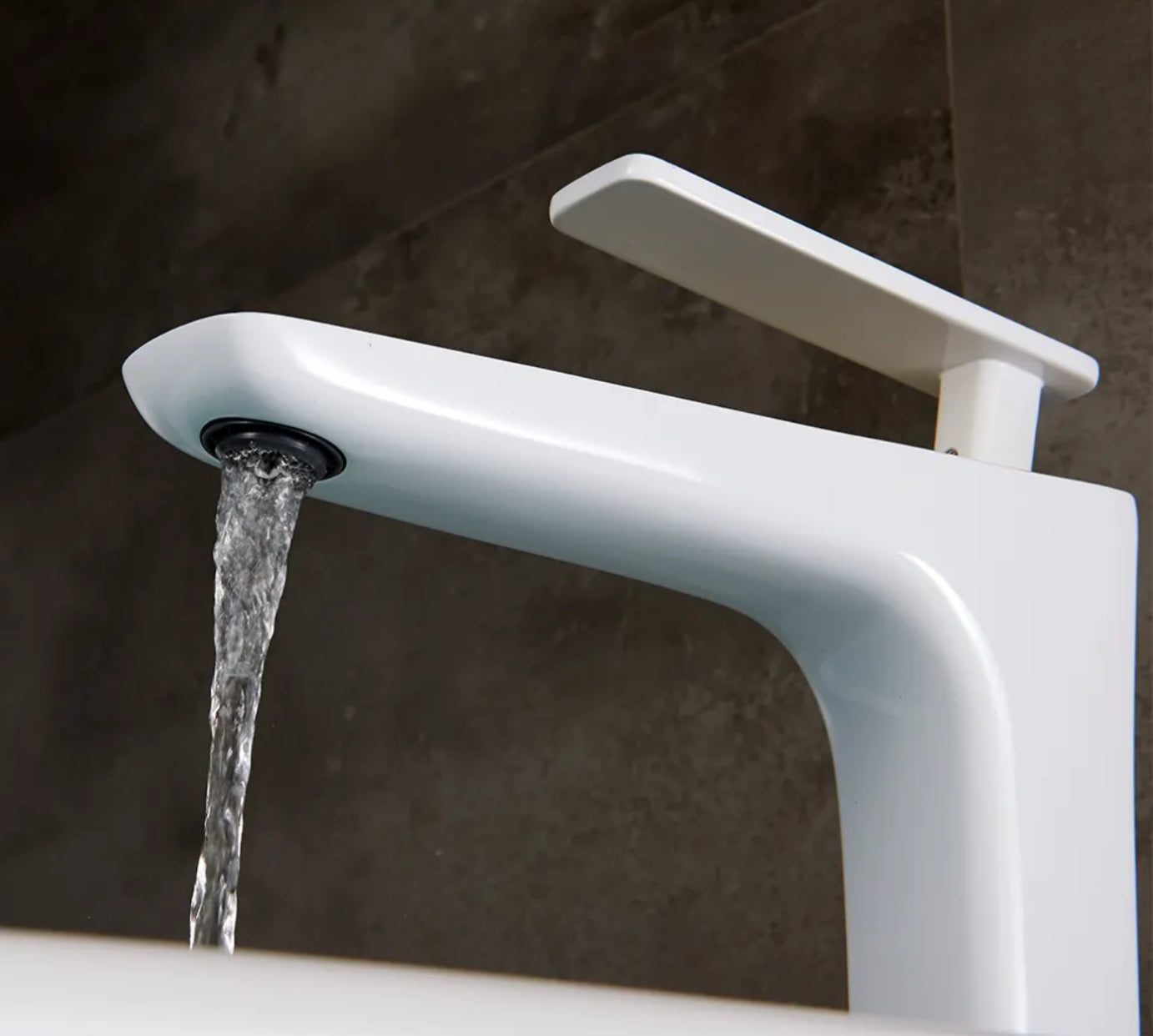 Robinet de lavabo surélevé 005 blanc et chromé collection Argolide