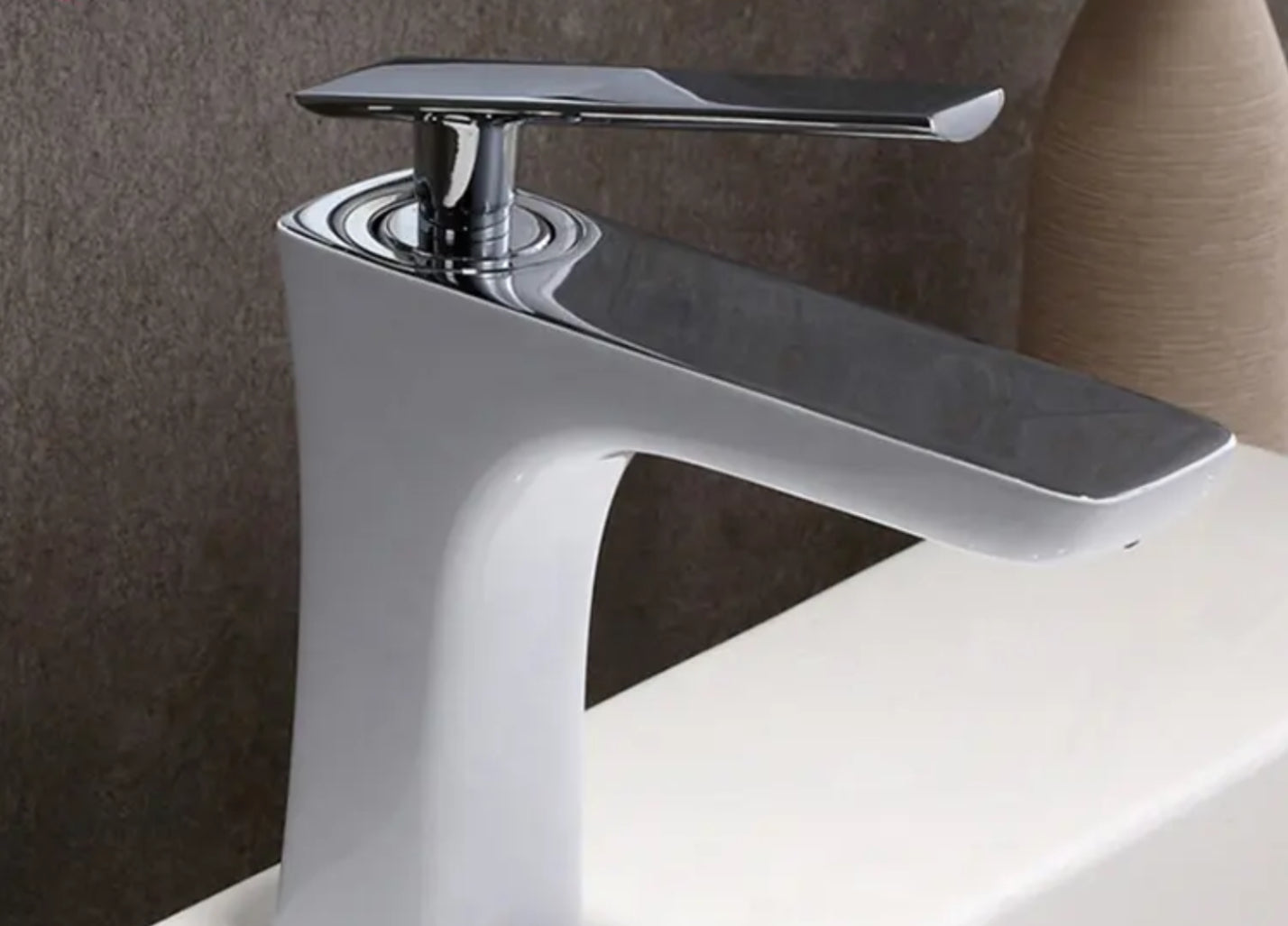 Robinet de lavabo surélevé 005 blanc et chromé collection Argolide
