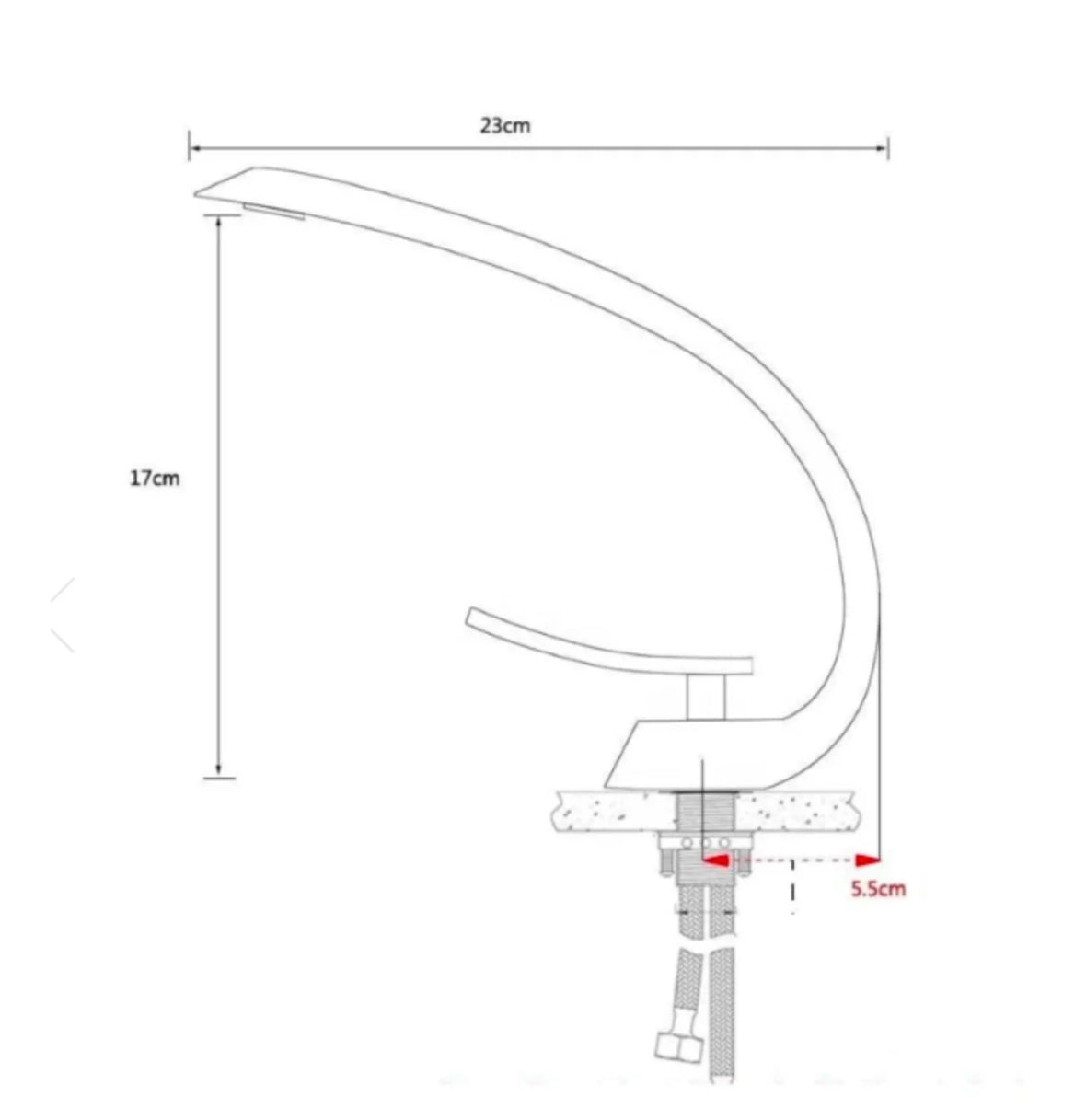 Grifo para lavabo de sobre encimera Erymanthe BNF606 en latón cromado