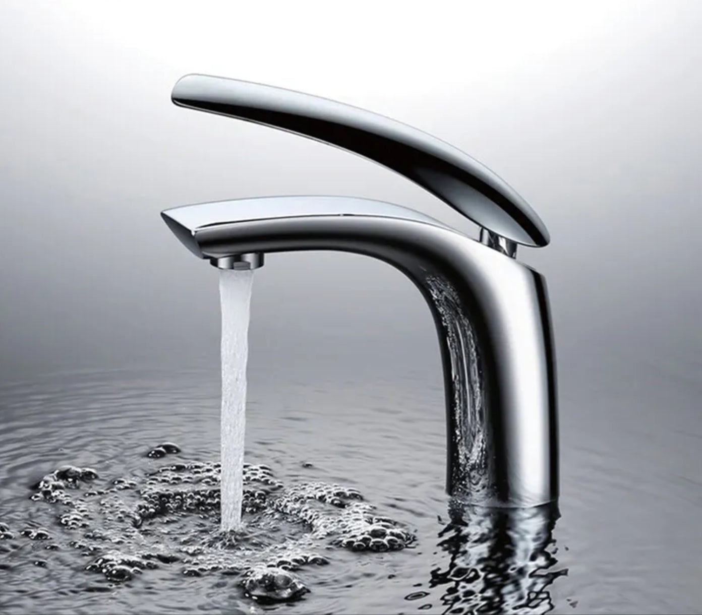 Grifo para lavabo de repisa B0625-3 en latón cromado de la colección Erymanthe