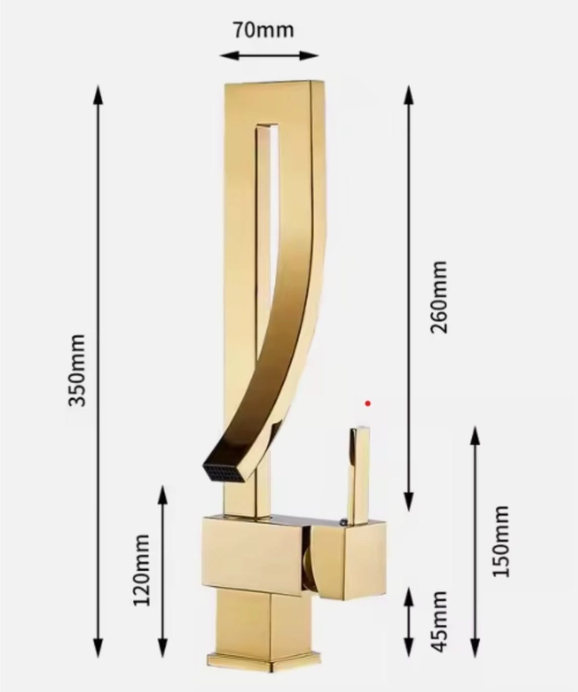 DECK-MOUNTED BASIN FAUCET IN GOLD BRASS HALYS COLLECTION