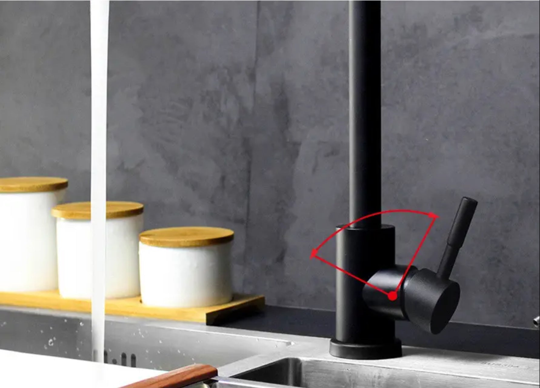 Grifo de cocina negro KF811B de la colección Céphise