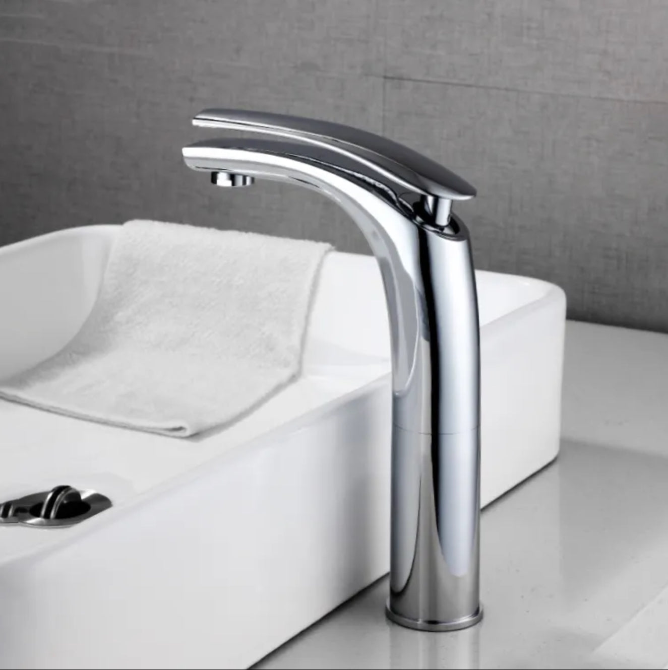 Robinet de lavabo surélevé en laiton chromé 80312 collection Erymanthe