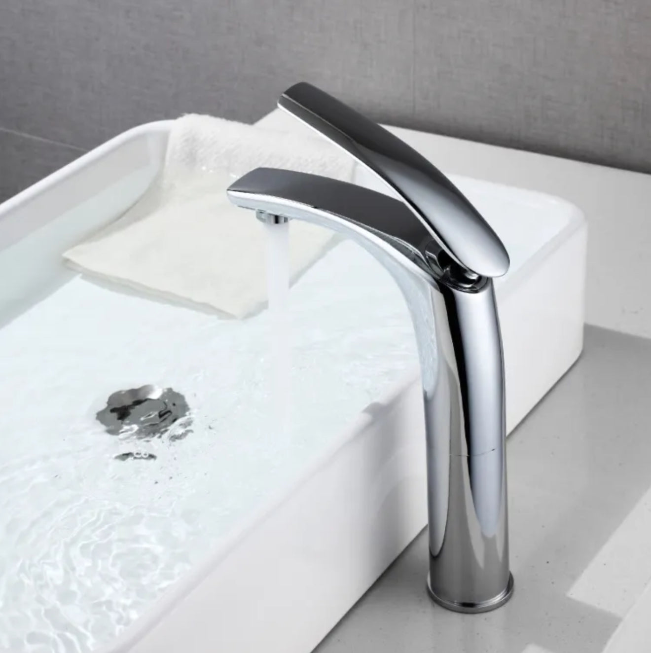 Robinet de lavabo surélevé en laiton chromé 80312 collection Erymanthe