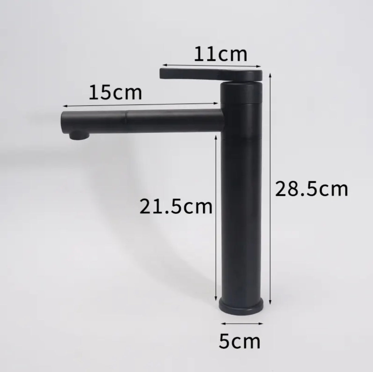 Robinet de lavabo surélevé en laiton noir mat 80327B collection Céphise
