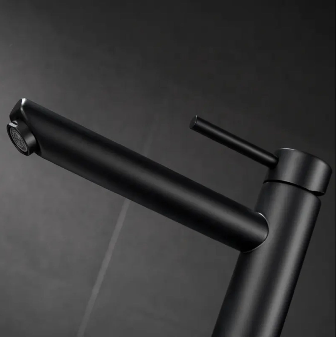 Deck-mounted sink faucet in matte black brass BNF605B Céphise collection