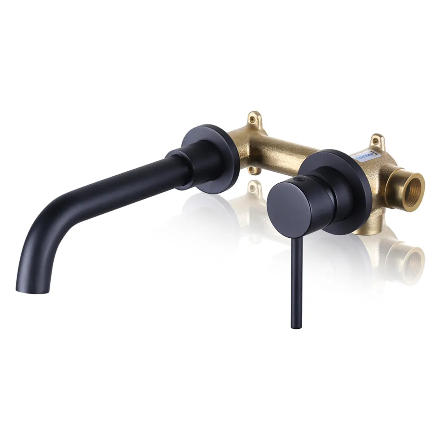 Grifo de lavabo de pared 022B negro colección Céphise