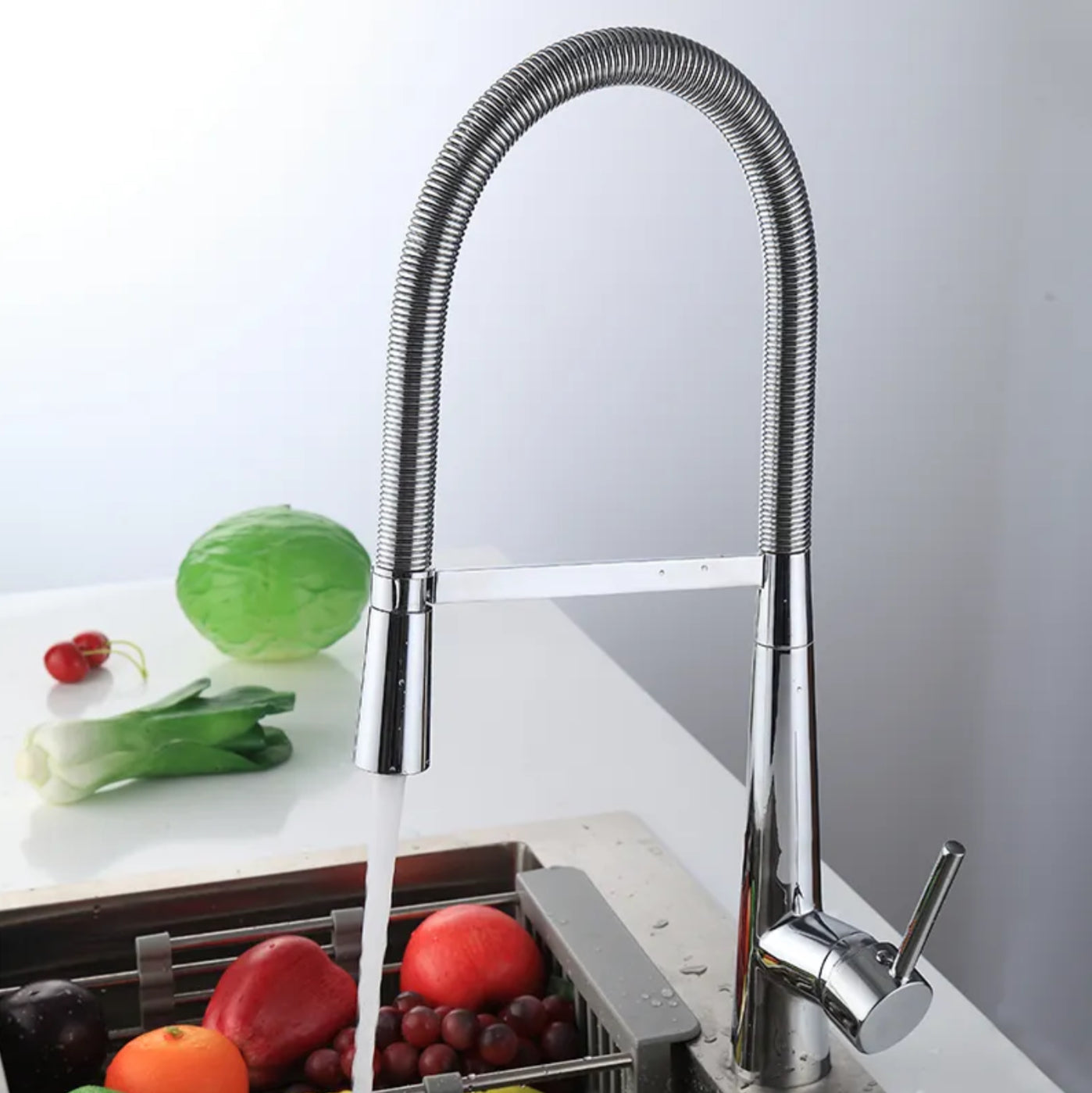 Robinet cuisine chromé 0010 en laiton collection Erymanthe