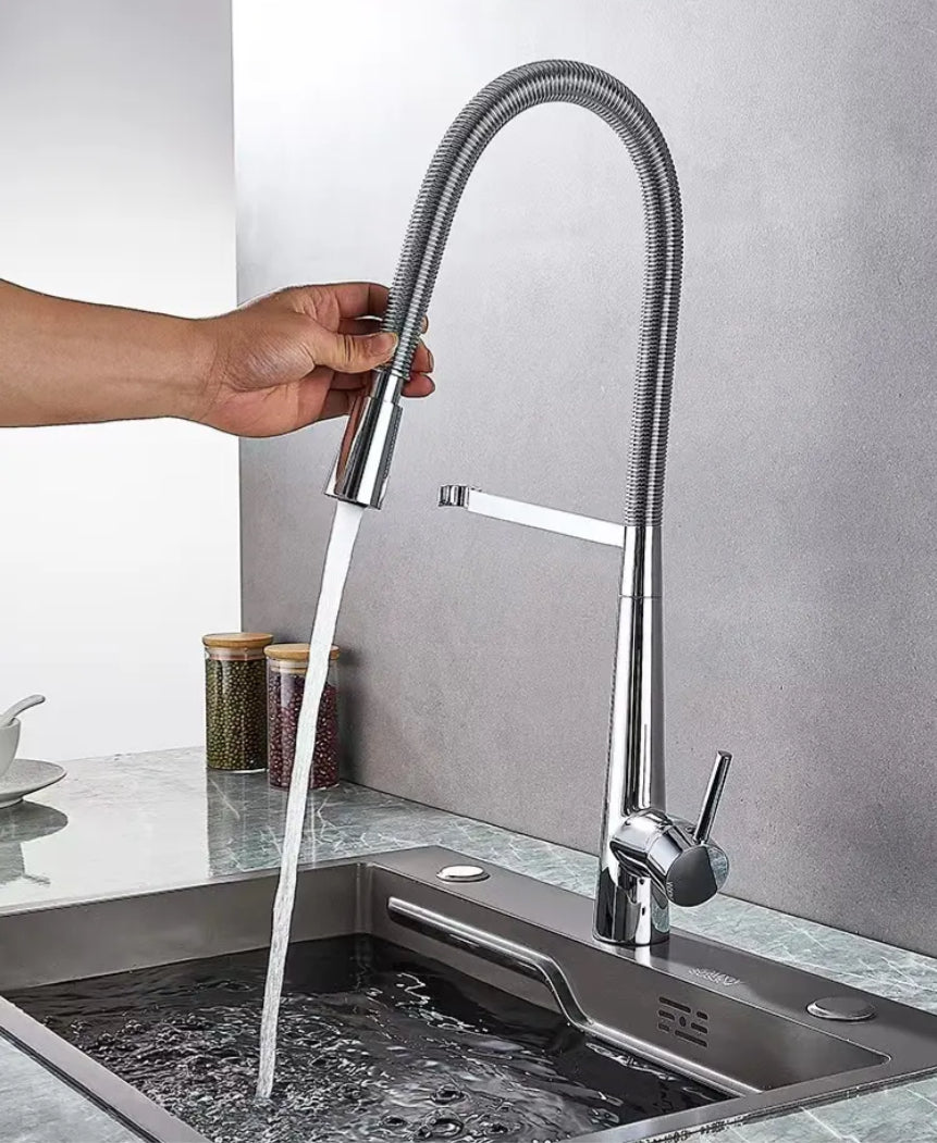 Robinet cuisine chromé 0010 en laiton collection Erymanthe