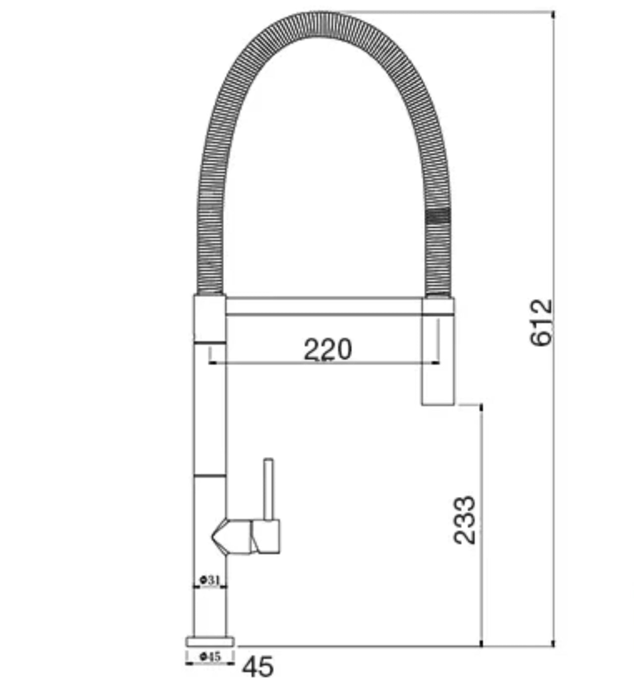 Grifo de cocina cromado 0010 en latón de la colección Erymanthe