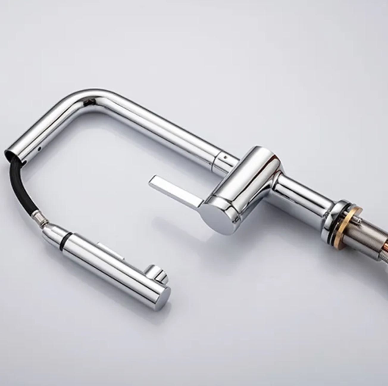 Brushed nickel kitchen faucet in brass PP006 Erymanthe collection