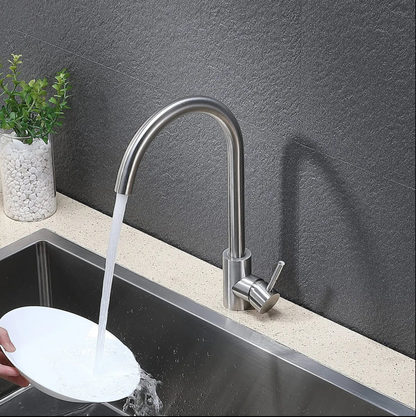 Kitchen faucet KF811CP brushed nickel Eas collection