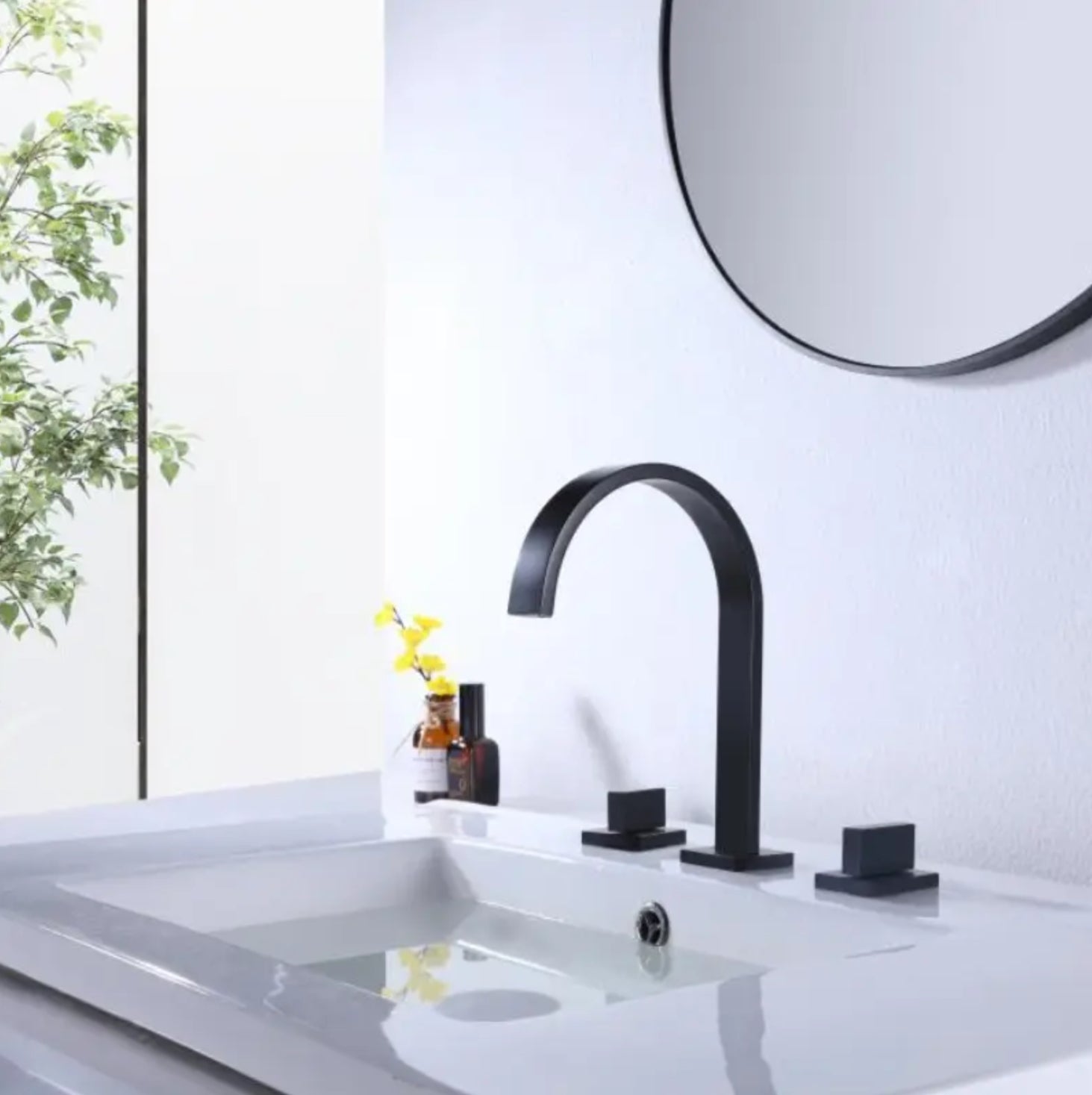 Robinet de lavabo sur plage 834 en laiton noir collection Alphée