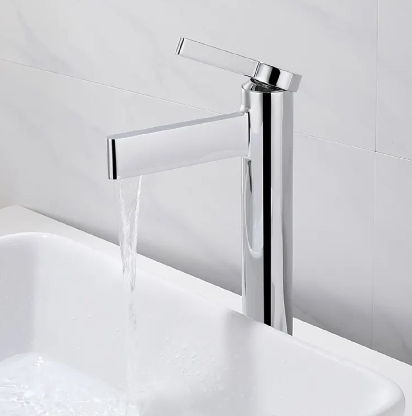 Robinet de lavabo surélevé 2512 en laiton chromé collection Enipée