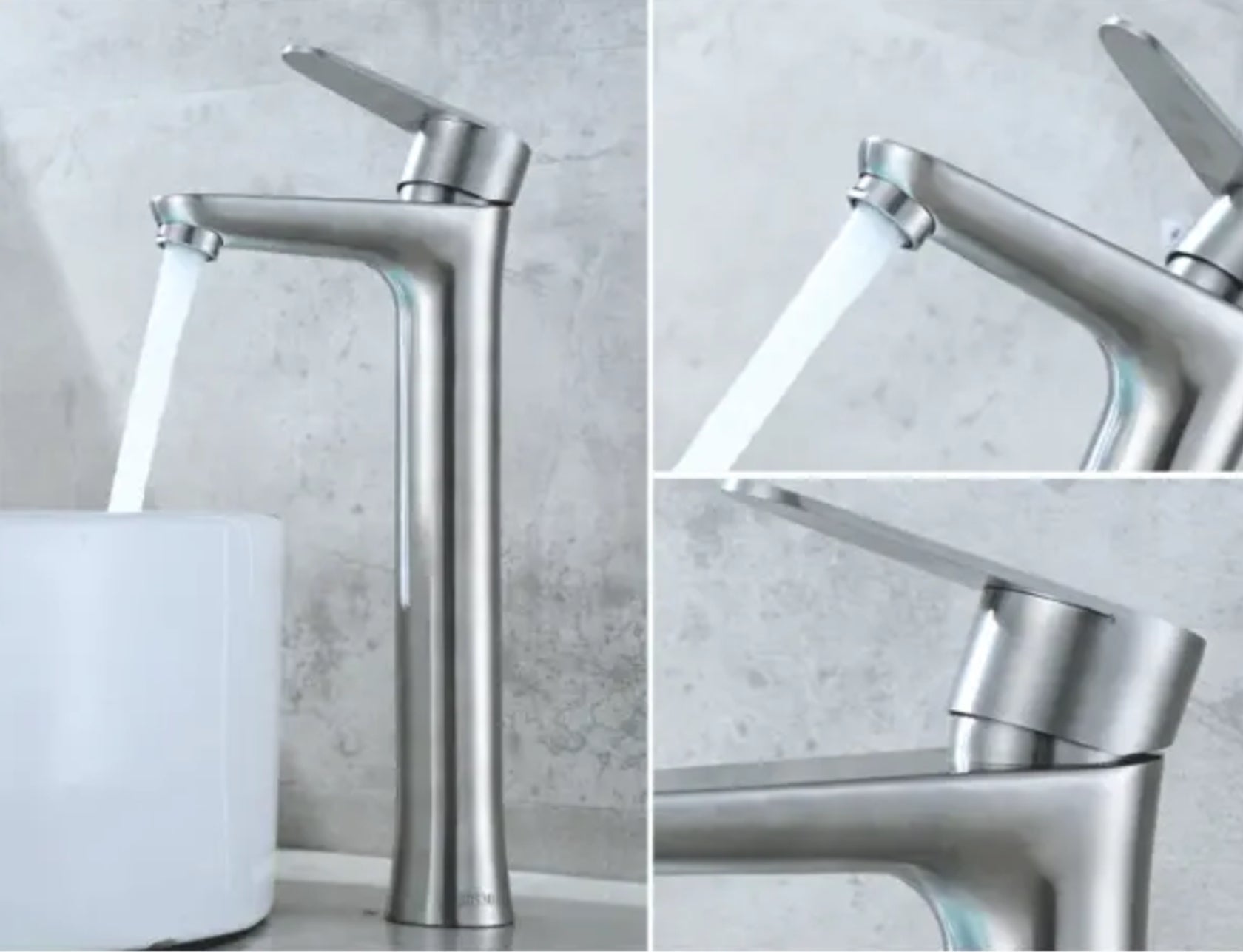 Robinet de lavabo surélevé 31 en laiton chromé collection Enipée