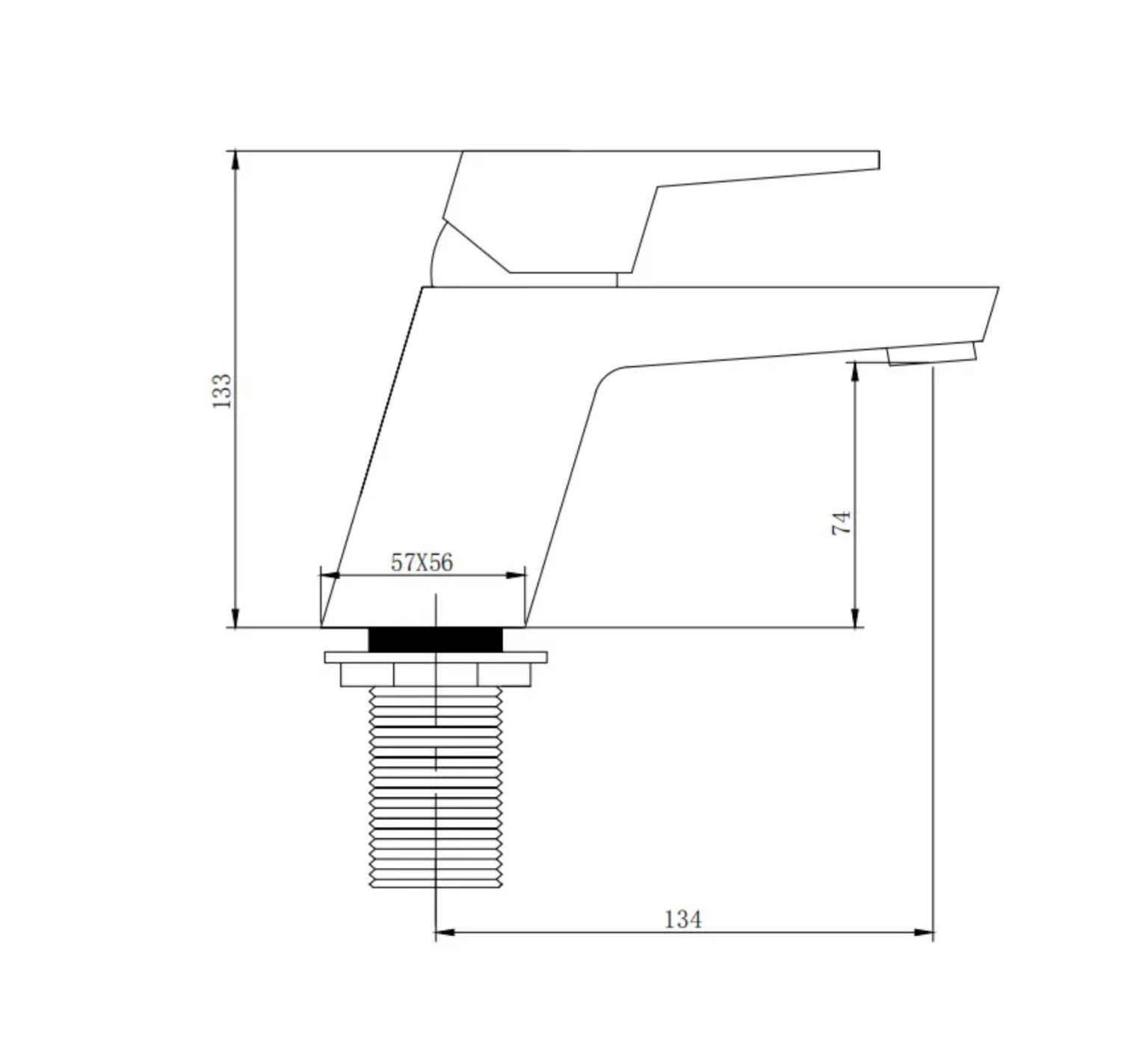 BNF93 DECK-MOUNTED BASIN FAUCET IN CHROME-PLATED BRASS EAS COLLECTION