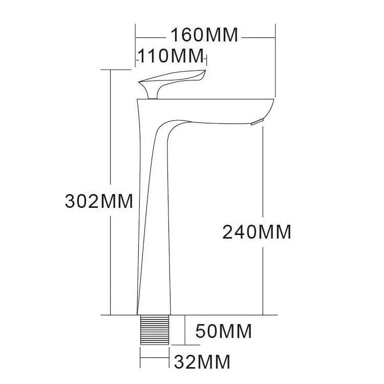 Robinet de lavabo surélevé 205 en laiton noir et chrome collection Céphise