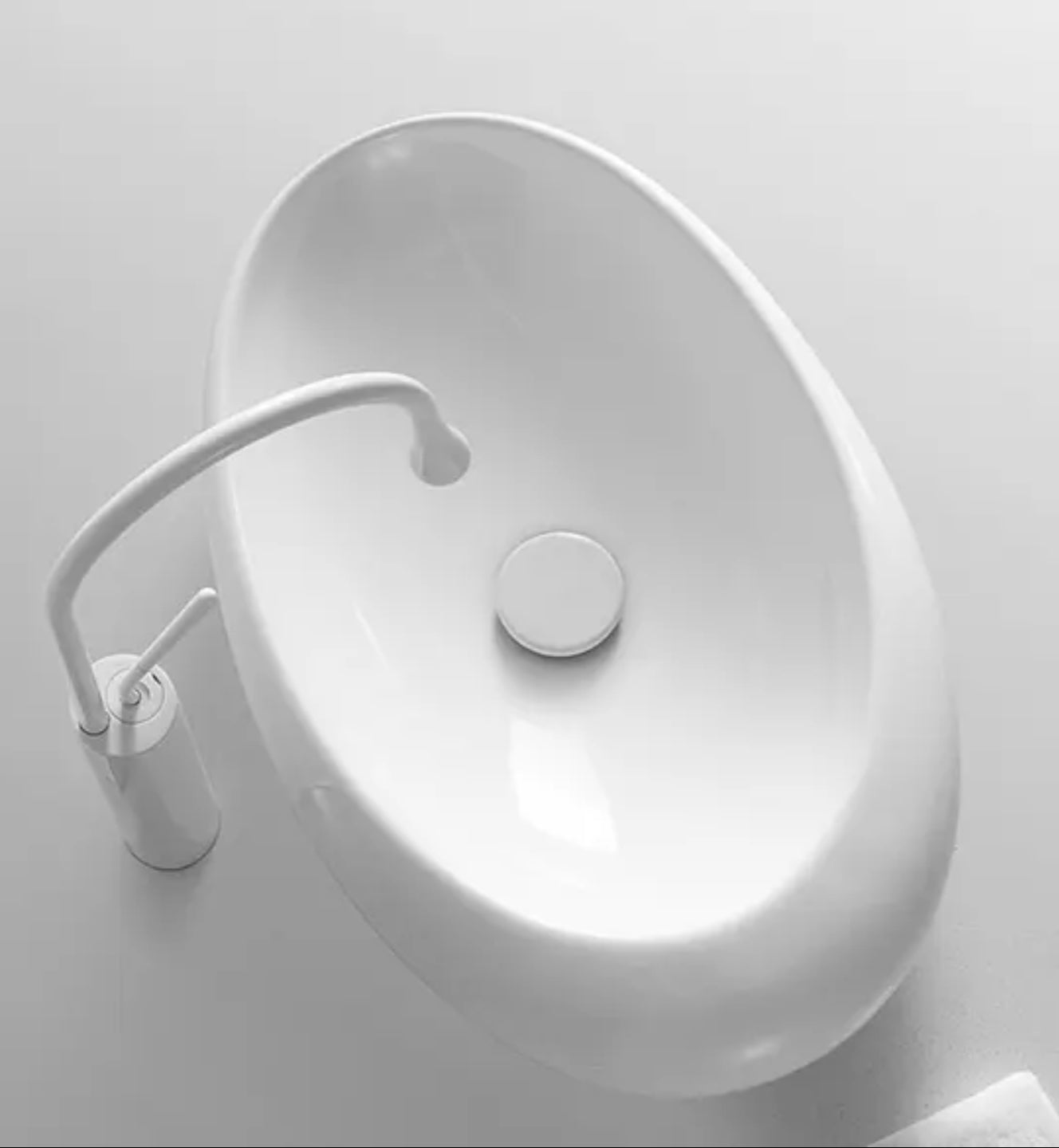 Grifería para lavabo de sobre encimera de latón blanco colección Argolide 201