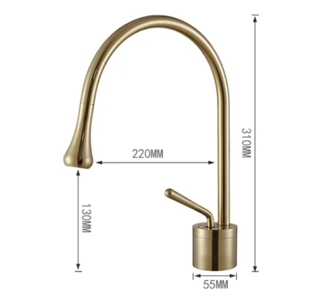 Raised sink faucet 201 in black brass Céphise collection