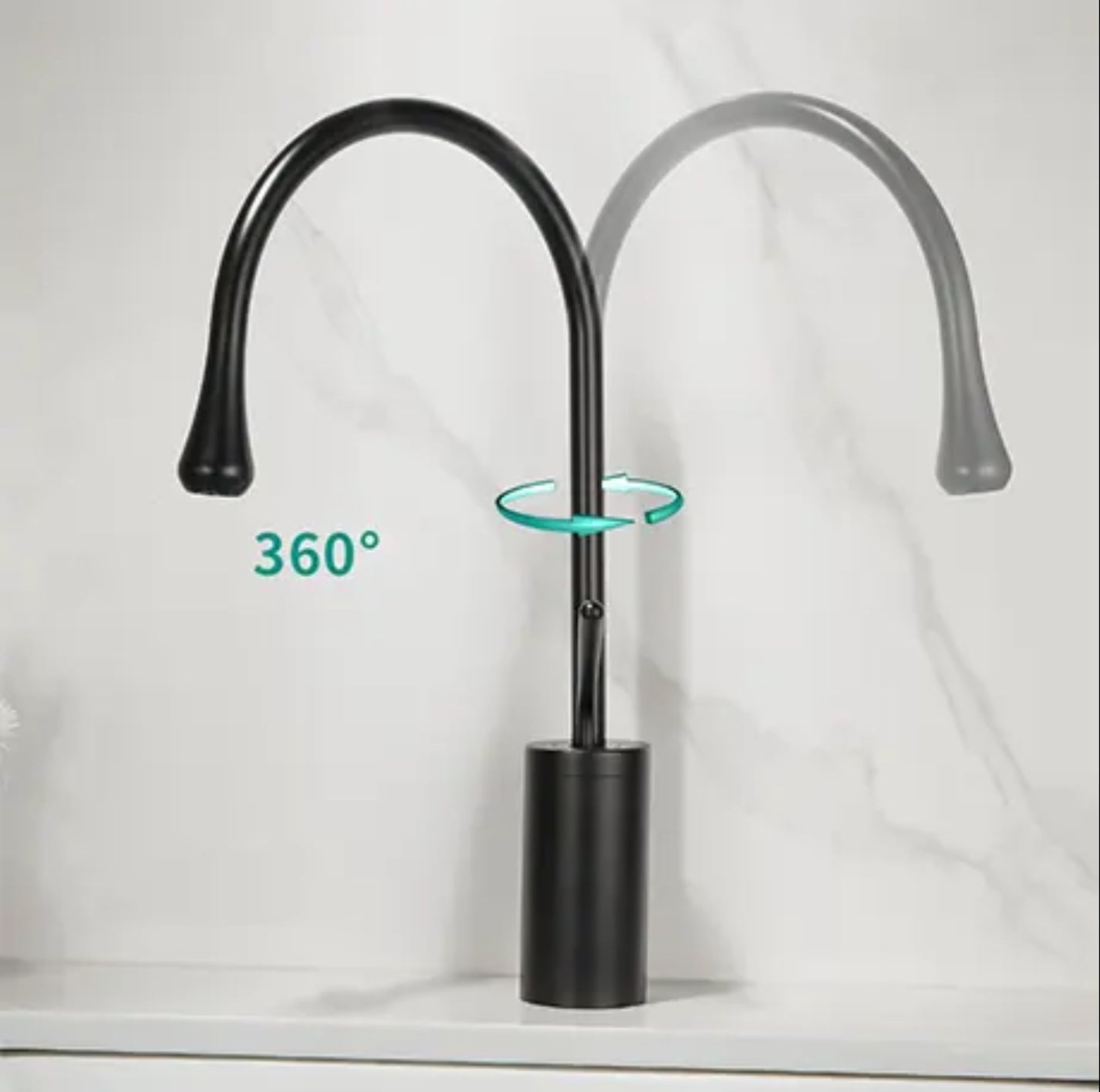 Raised sink faucet 201 in black brass Céphise collection