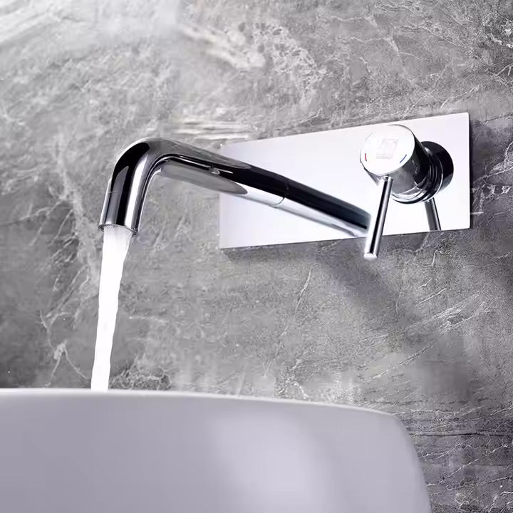 Grifo de lavabo de pared colección Erymanthe 303 en latón cromado