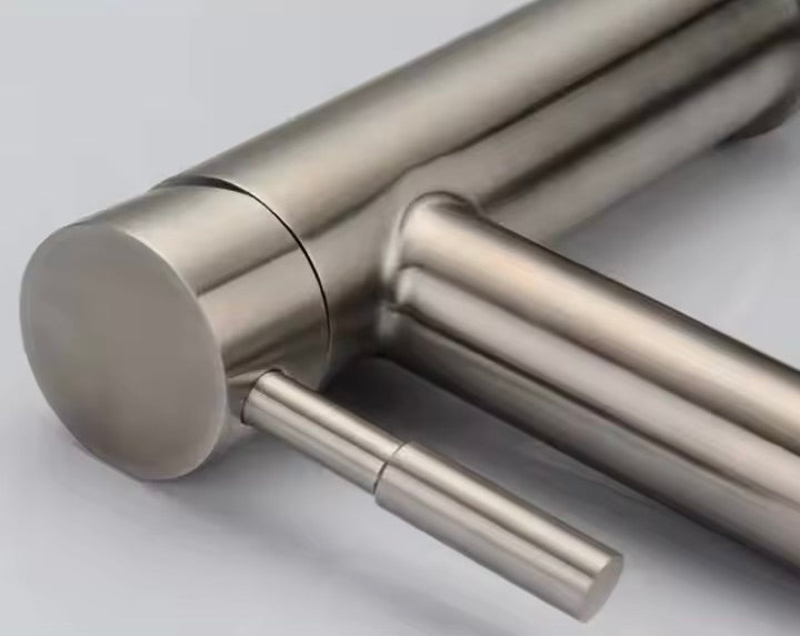 Deck-mounted sink faucet 002 in brushed nickel brass Eas collection