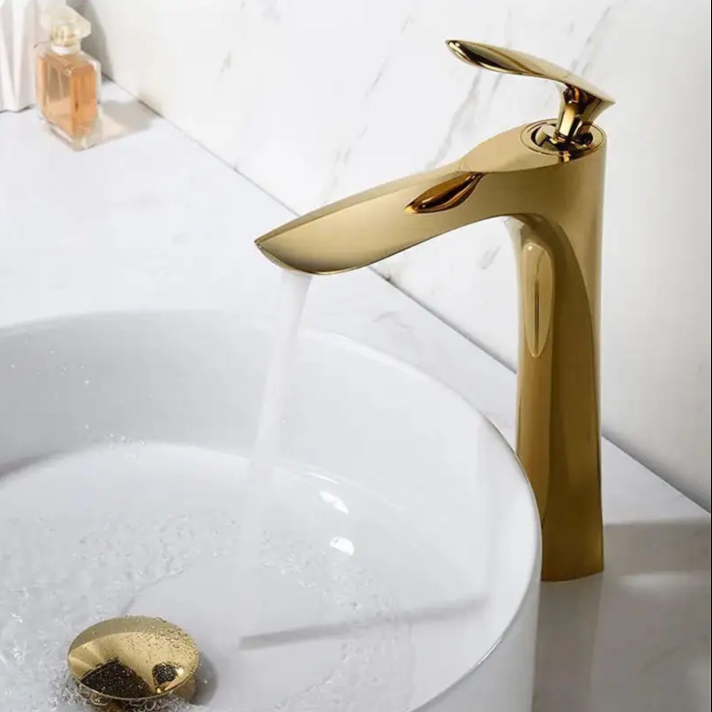 Robinet de lavabo surélevé 205 doré collection Scamandre